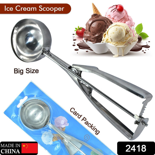 Stainless Steel Premium Quality Ice Cream Serving Spoon Scooper with Trigger Release - Springkart
