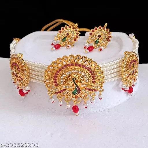 Alloy Gold-plated Jewel Set RED - Springkart