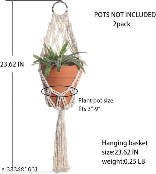 Hanging Planters Macrame Plant Hangers Indoor Outdoor Hanging Planter Handmade Hanging Plants Cotton Rope Hanging Basket Flower