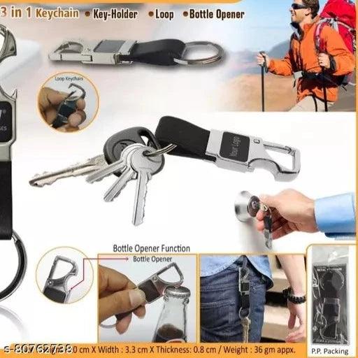 Toyota car metal opner brown leather Keychain. - Springkart