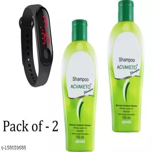AcvaKeto Shampoo & 1 LED Watch Free Pack of - 2 - Springkart