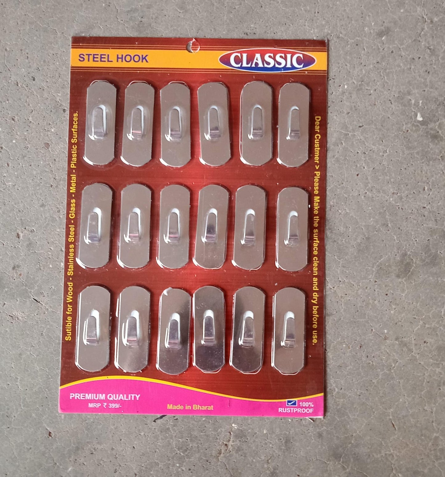Stainless Steel Wall Hanging Hook 18pc - Springkart