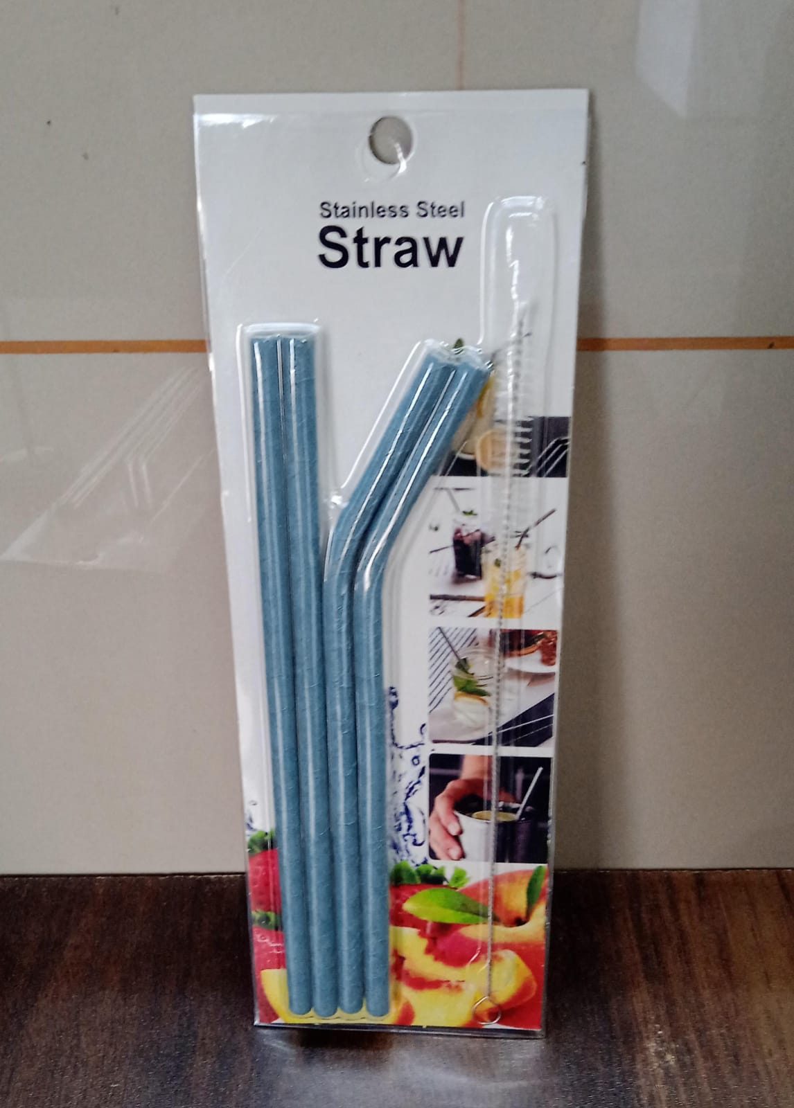 Reusable Stainless Steel Straw with cleaning Brush Long Drinking Straws for Coffee Tumbler Travel Mug Cup, Dishwasher Safe for Toddlers & Kids (5 Pcs Set) - Springkart