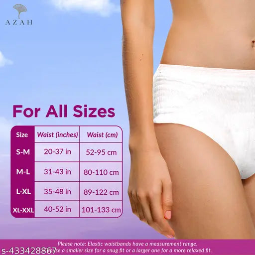 AZAH Period Panties For Women (S-M Pack of 6) | Leak Proof Panties After | 360° Coverage | Heavy Flow | Overnight Protection | Rash Free Period Panty