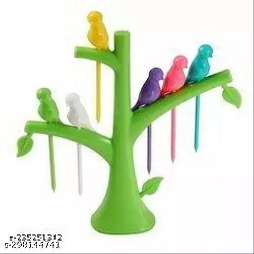 Plastic Knife stand + (FREE bird fruit forks) with set of 5 knifes - Springkart