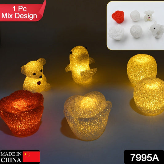 Unique Crystal Night Light: Multi-Shape LED Lamp (Mood Lighting) - Springkart