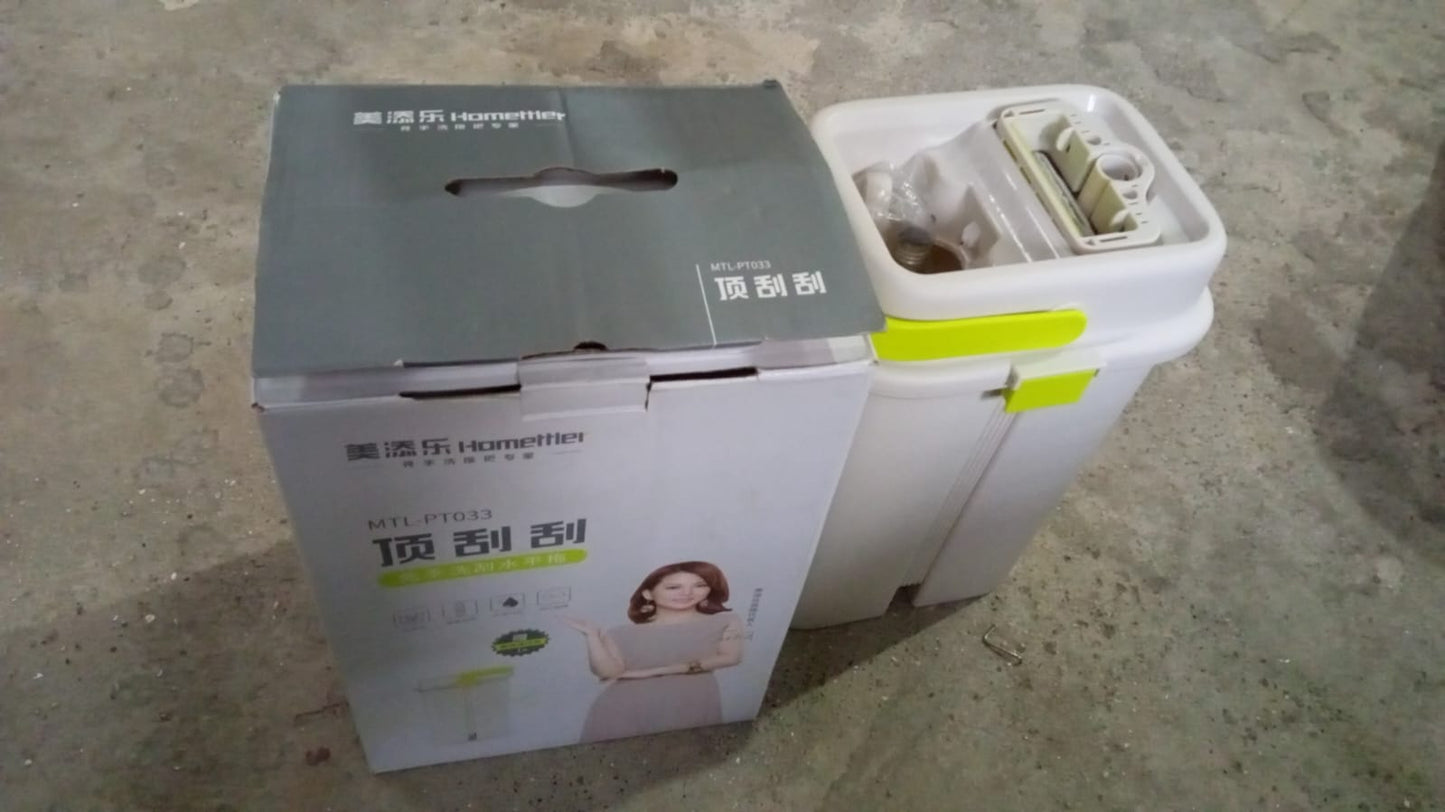 Floor Mop and Bucket Set, Flat Mop for Cleaning with Wringer, Self Clean Damp Mop and Bucket for Hardwood, Laminate, 2 in 1 Hands Free Mop with Washable Microfiber Pad for Wet & Dry Use - Springkart