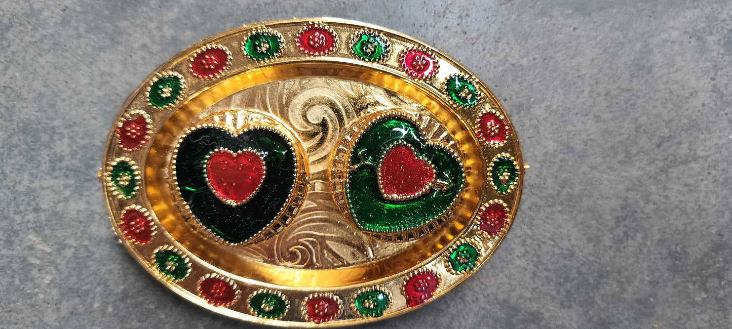 Round Shape Special Puja Thali, Kumkum Thali Holder (1 Pc / Small) - Springkart