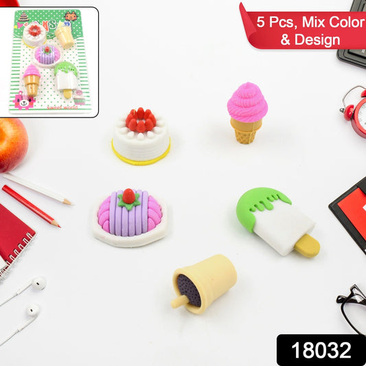 3D Mix Design Fancy & Stylish Colorful Erasers, Mini Eraser Creative Cute Novelty Eraser for Children Different Designs Eraser Set for Return Gift, Birthday Party, School Prize (1 Set) - Springkart
