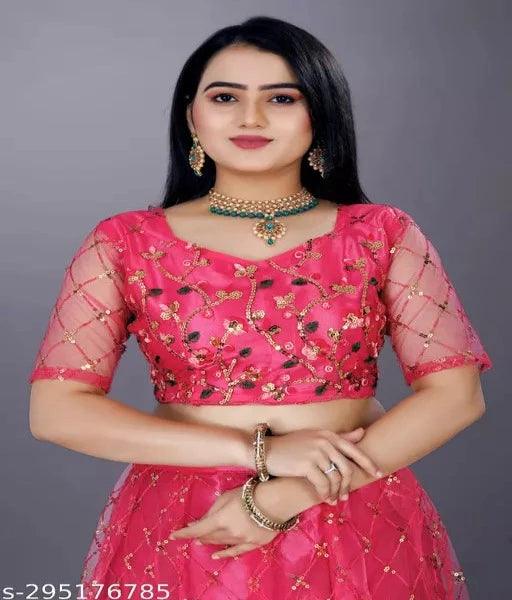 Stylish Designer Thread Lehenga With Heavy & Fancy Sequence Work With Worked Blouse(Unsttiched) DDRS - Springkart
