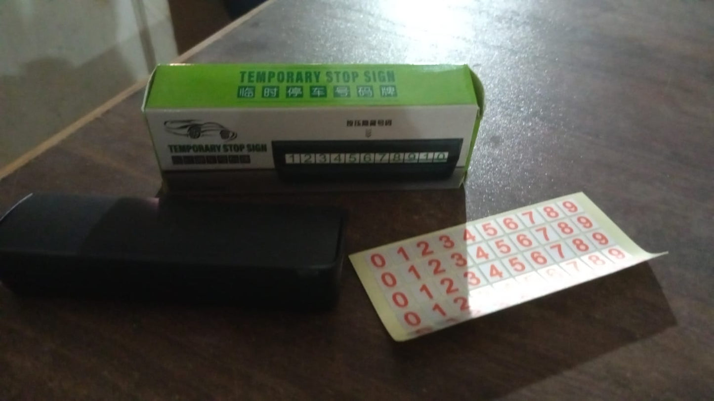 Temporary Car Parking Mobile Number Display with Magnetic Numbers Stickers (1Pc) - Springkart