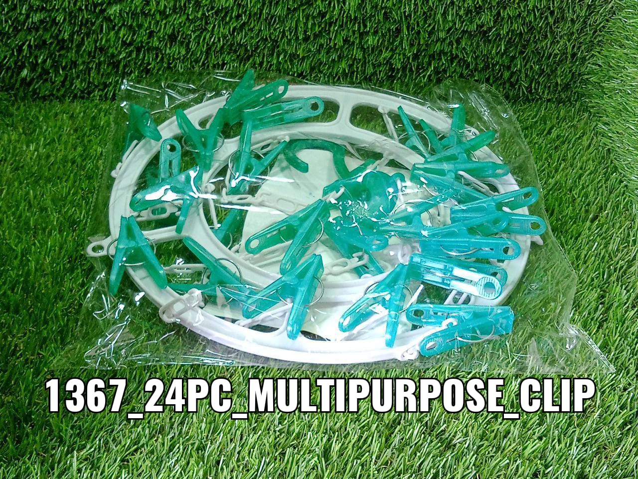 Plastic Round Cloth Drying Stand Hanger with 24 Clips (Multicolour) - Springkart