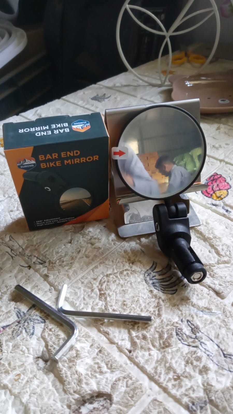 Bar End Bike Mirror, Safe Rearview Mirror 360° Rotatable & Foldable Safety Bicycle Rear View Mirror, Mirror Durable Bike Mirror (1 Pc) - Springkart