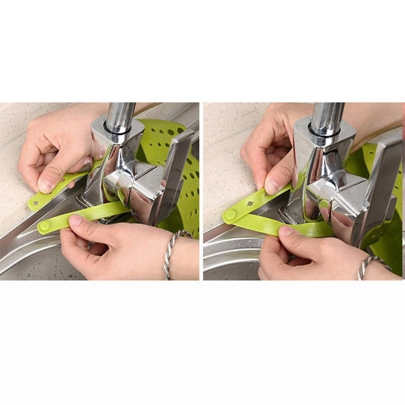Adjustable Kitchen Bathroom Water Drainage Plastic Basket / Bag with Faucet Sink Caddy - Springkart