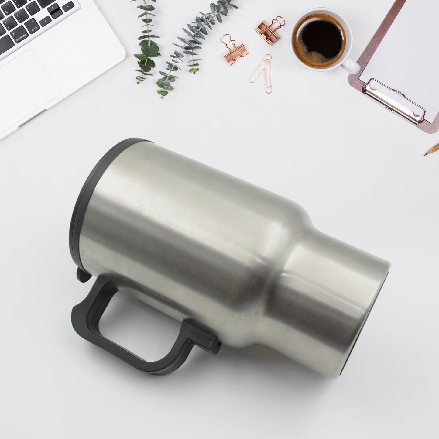 551 -12v Car Charging Electric Kettle Mug (Silver) - Springkart