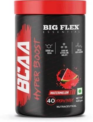 Bigflex Essential BCAA Hyperboost For Muscle Growth,Recovery & Endurance | 40 Servings | BCAA (400 g, Watermelon)