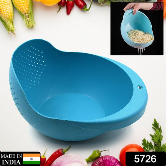 Plastic Rice Bowl / Food Strainer Thick Drain Basket for Rice, Vegetable & Fruit, Strainer Colander, Fruit Basket, Pasta Strainer, Washing Bowl (1 pc ) - Springkart