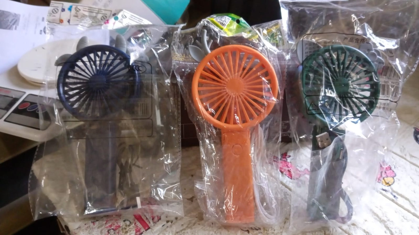 17731 Portable Small Electric Fan Handheld, USB Rechargeable Mini Student Handheld Class Personal Fan (1 Pc / Mix Color Design) - Springkart