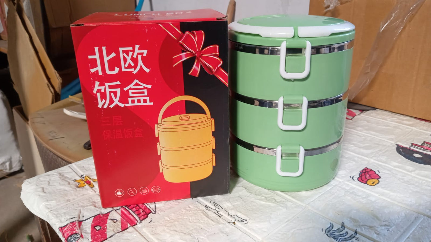 3 Layer Doraemon Lunch Box Tiffin High Quality Steel Lunch Box 3 Layer Tiffin For School ,Office & Traveling Use - Springkart