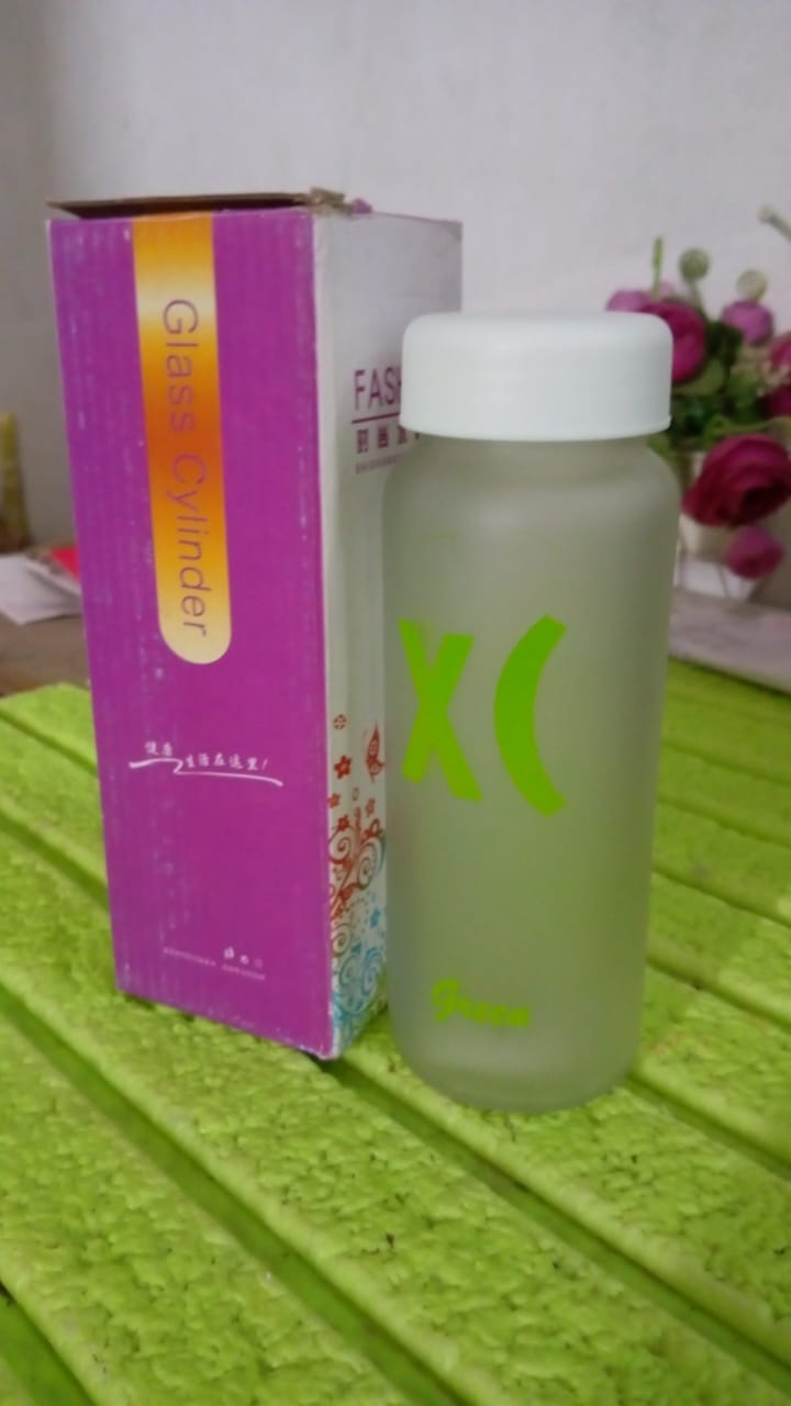 Outdoor Sport Glass water bottle (450 ML Approx / Mix Color / Design) - Springkart