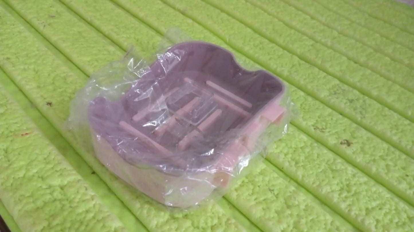 Plastic Soap Dish Holder for Bathroom Shower Wall Mounted Self Adhesive Soap Holder Saver Tray-Plastic Sponge Holder for Kitchen Storage Rack Soap Box, Bathroom (1 Pc) - Springkart