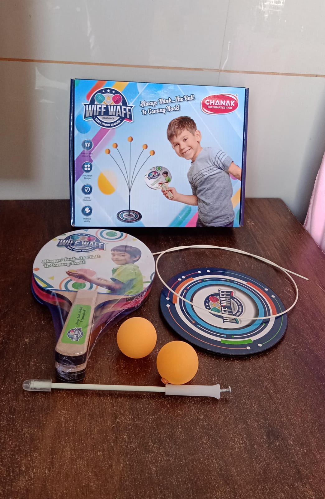 Portable Wiff Waff Rebound Table Tennis Trainer Set (1 Set) - Springkart