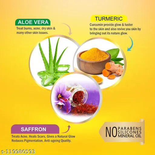 Aloe Vera Gel with Saffron & Curcumin | For All Skin & Hair Types | 120ml - Springkart