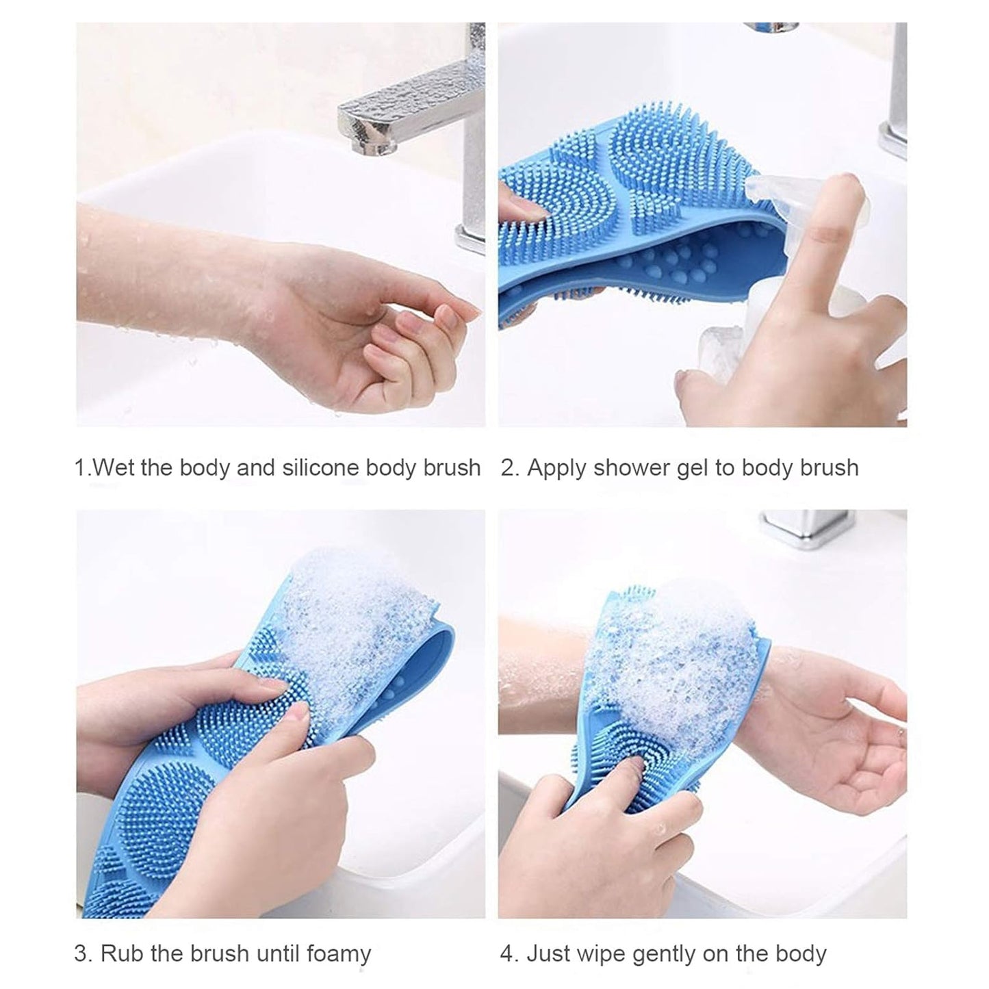 Silicone Body Scrubber Silicone Bath Body Brush (1 Pc 24 Inch) - Springkart