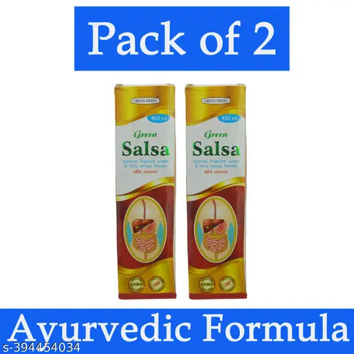 Green herbs ayurvedic green salsa syrup for all gastric problem pack of 2 - Springkart