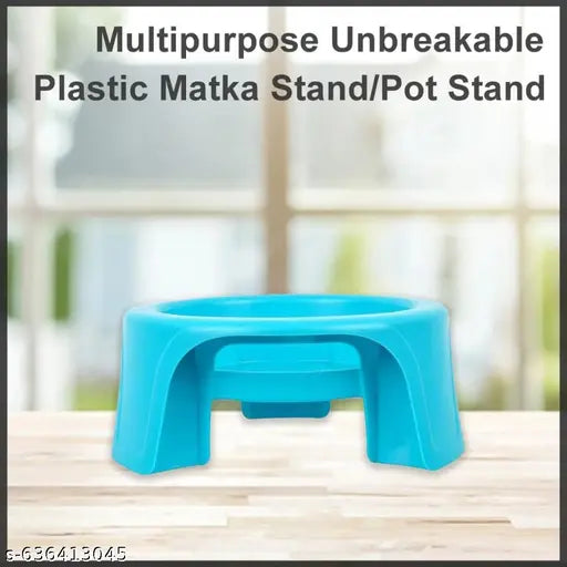 Heavy Duty Water Matka Stand for Kitchen | Unbreakable Plastic Pot Rack with 3 Legs | Kundi Stand for Home (Pack of 2)
