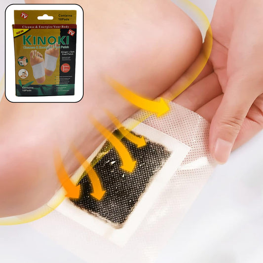644 Kinoki Cleansing Detox Foot Pads Ginger Salt Foot Patch -10pcs (Free Size White) - Springkart