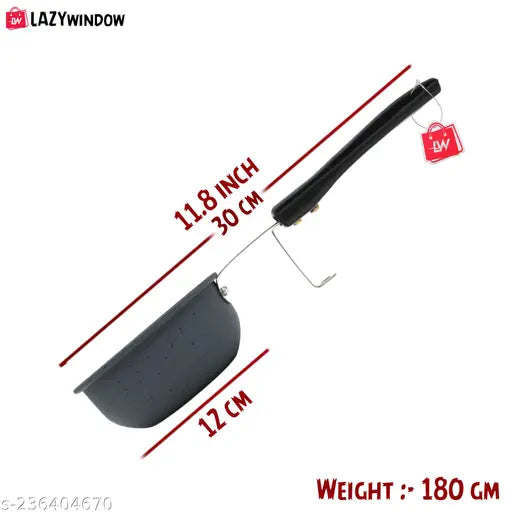 LAZYwindow Premium Quality Nonstick Tadka Pan, 11 cm, Black-S0155