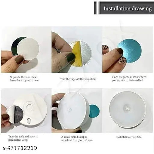 2Pcs White Motion Sensor Light - Wireless Self Adhesive Stick On LED Nightlight Rechargeable Body Sensor Wall Light with ON/Off Switch - Springkart