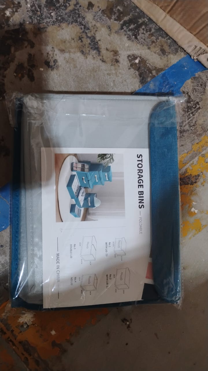 Clothes Storage Bag Basket Cube with Cover (28×21 Cm) - Springkart
