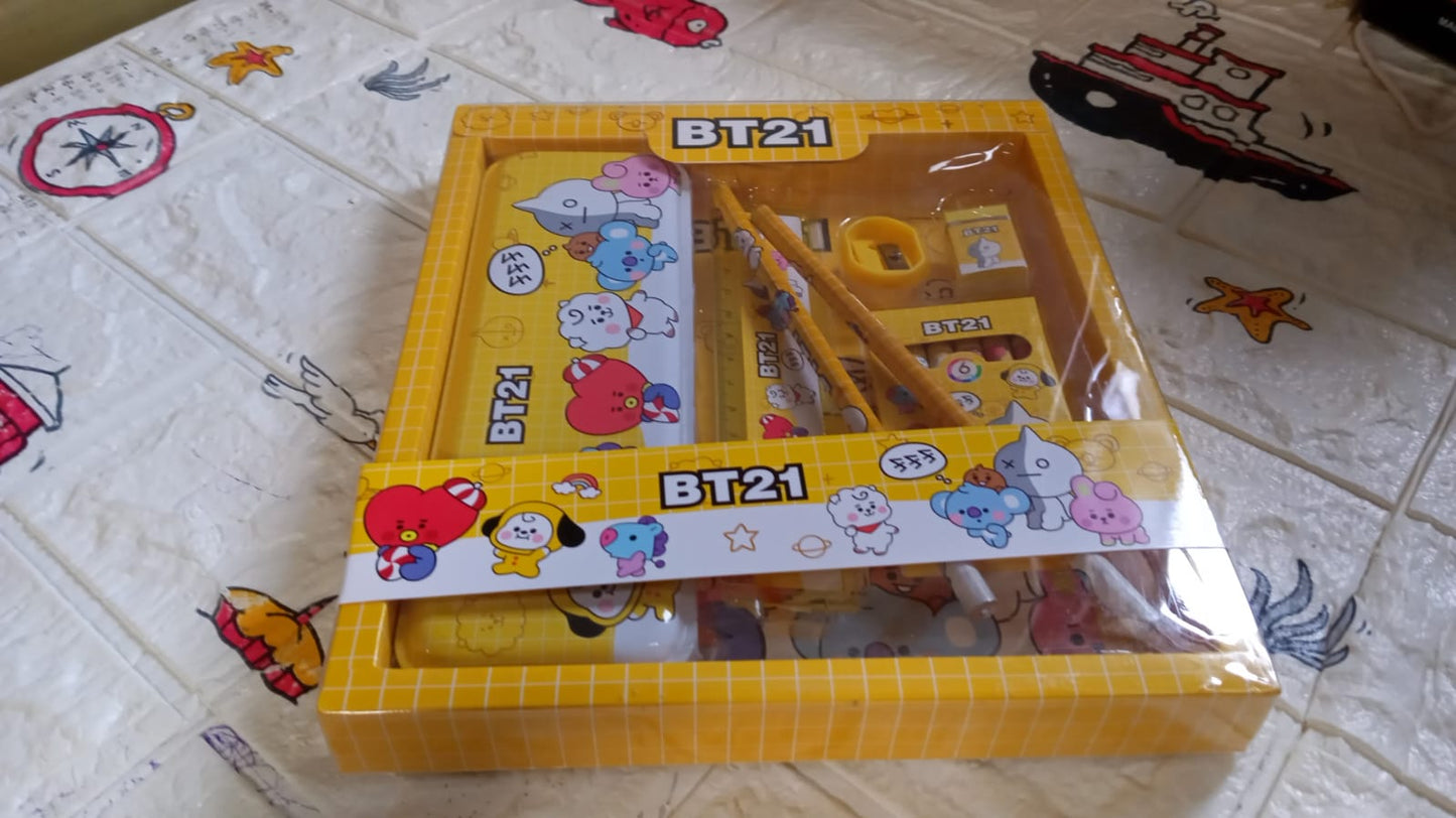 Stationery Kit for Kids - Stationery Set, Includes Metal Pencil Box, Sharpener, Pencil and Eraser Set, School Supply Set, Birthday Return Gift for Kids, Boys, Girls (12 pc Set) - Springkart