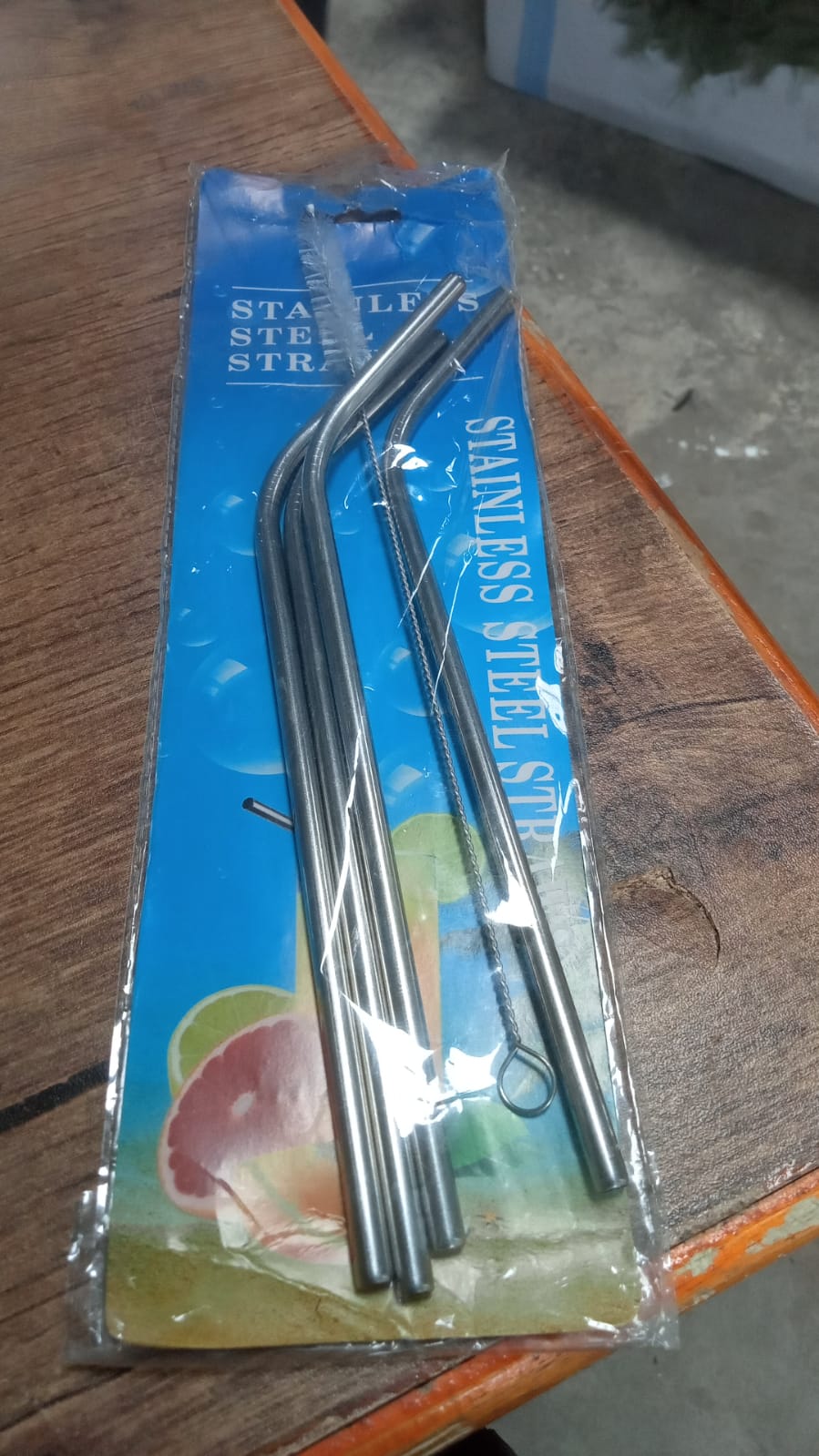 Reusable Stainless Steel Drinking Straws Bent (4 Bent Straws, 1 Brush) - Springkart