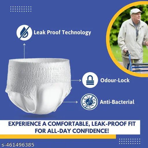 TIDY Pants Style Super Absorbent and Leak Proof | Unisex | Waist Size (48"-62" Inches) Adult Diaper - XL (100 Pieces) |Loose Pack - Springkart