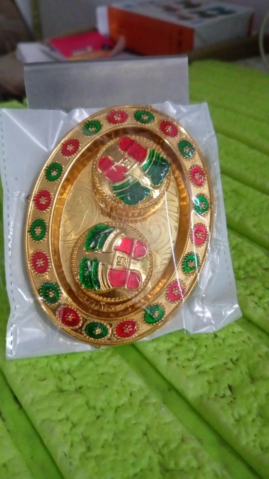 Oval Shape Special Puja Thali (1 Pc / Mix Design) - Springkart