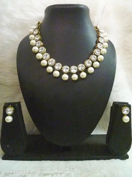 Beautiful Kundan Necklace (American Diamond) - Springkart