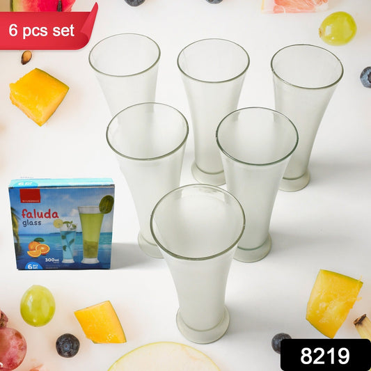 High Quality Faluda, ice cream, Juicer and Water Glasses Set of 6 Transparent, Drinking Water Glasses Stylish Glasses for Faluda, Water, Juice, Glass Set of 6 Pcs (300 ML Approx) - Springkart