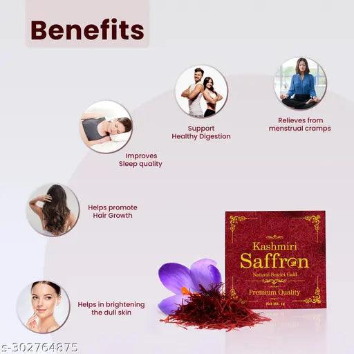 Pure Kashmiri Saffron - 1 Gram (Pack of 2) - Springkart