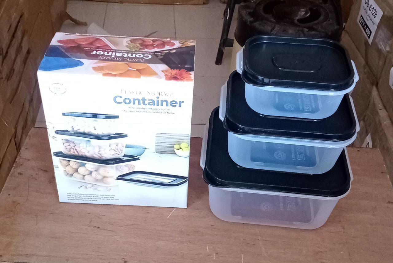 3 Pcs Square Shape Food Grocery Storage Container - Springkart