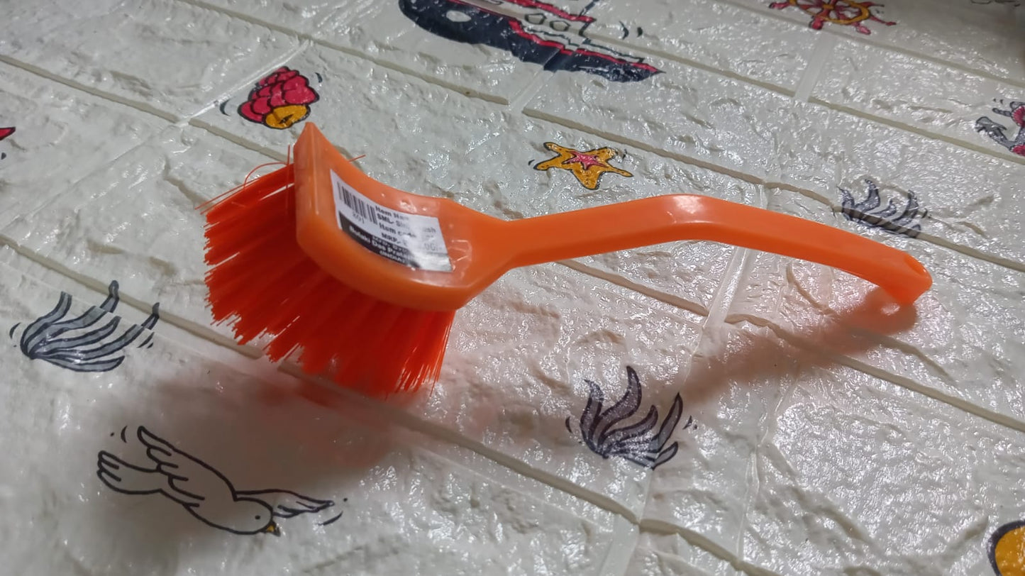 Plastic Wash Basin / Toilet Seat Cleaning Brush (Multicolour) - Springkart