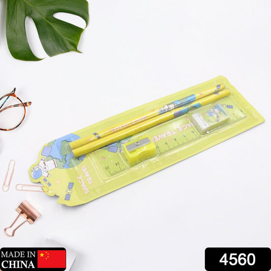 Wooden Pencil Set (5 Pc): School Supplies, Stationery Set for Kids - Springkart