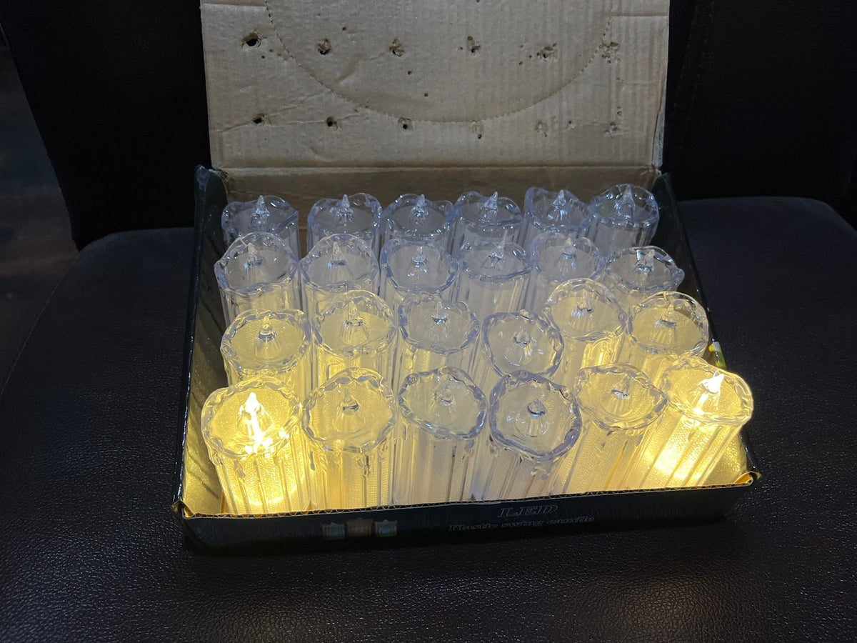 24 Pc Flameless and Smokeless Decorative Melting Candles LED Tea Light Candle Flickering Electronic Candle - Springkart