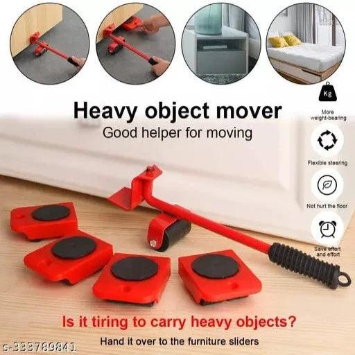 Furniture Lifter Mover Tool Set Heavy Duty Furniture Shifting Lifting Moving Tool with Wheels Pads for Easy and Safe Red Color - Springkart