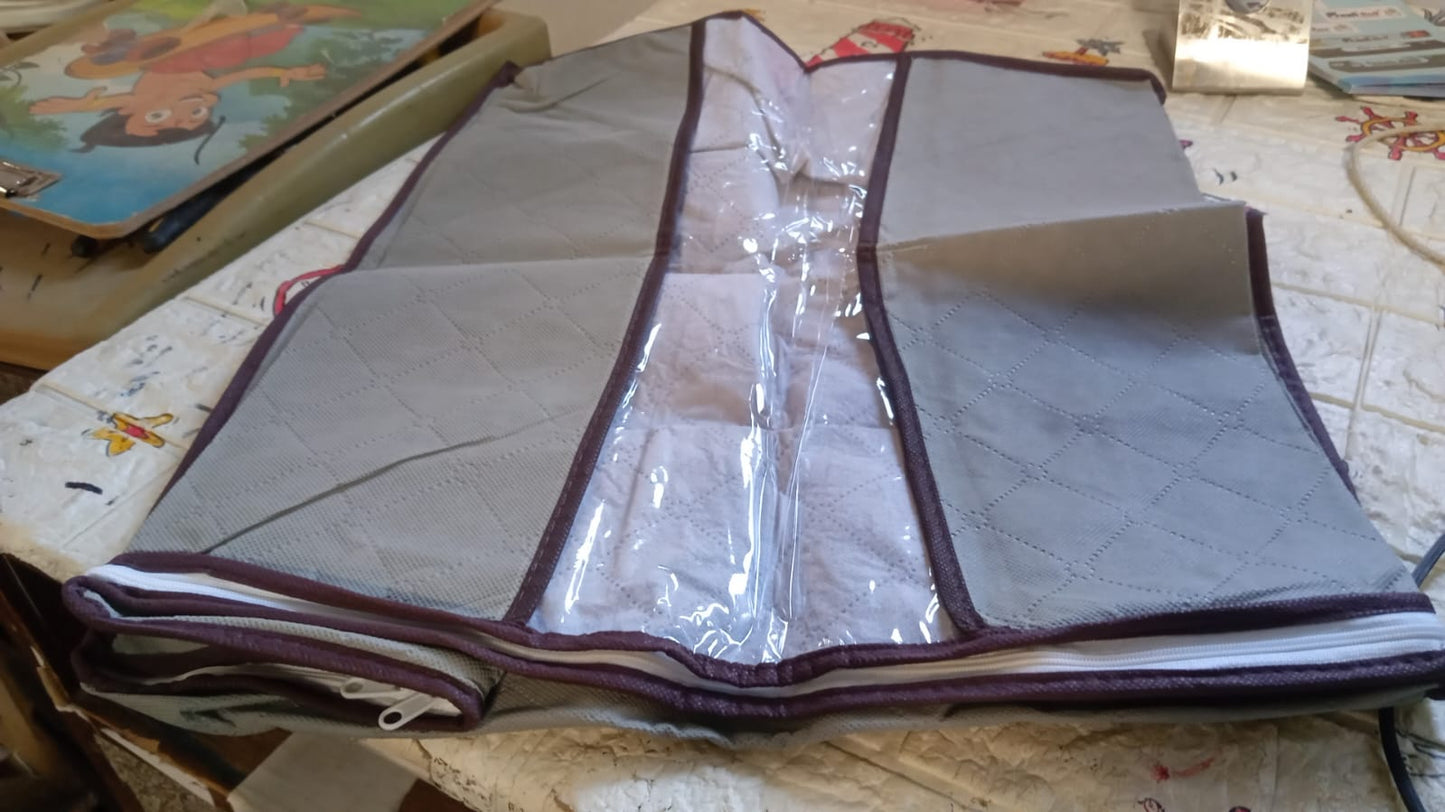 Storage bag with Zipper and Space Saver Comforter bag, Pillow, Quilt, Bedding, Clothes, Blanket Storage Organizer Bag with Large Clear Window and Carry Handles for Closet. - Springkart