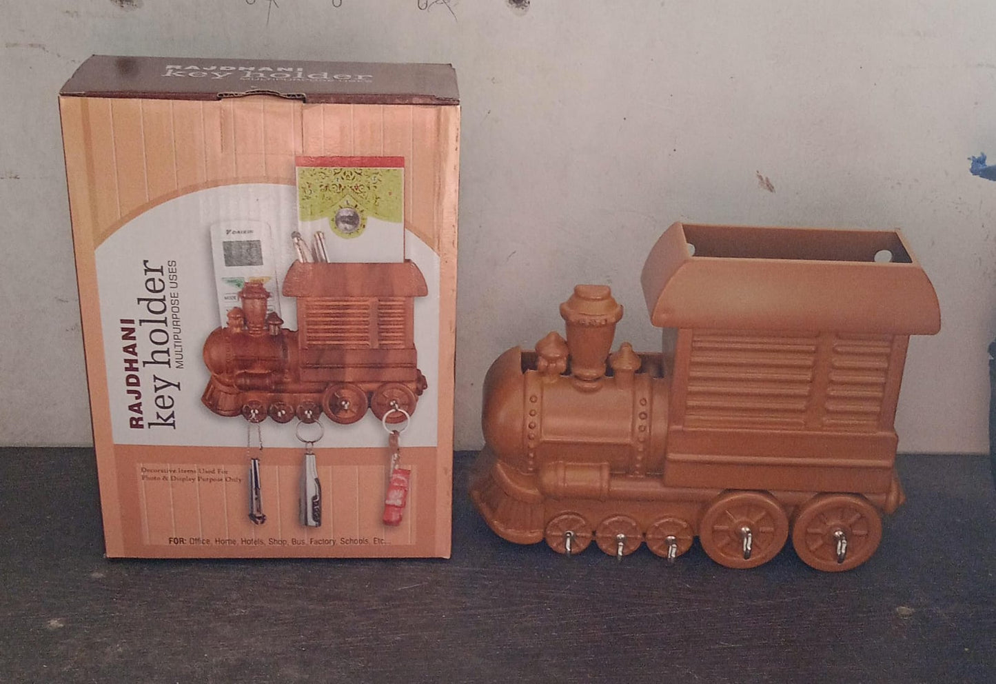 Train Key Holder (Plastic): Wall Mount, Decorative (1 Pc) - Springkart