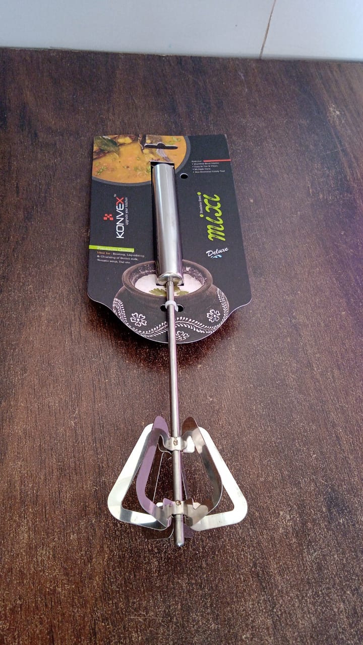 Hand Push Mixer, Egg Whisk, Stainless Steel Blender (1 Pc) - Springkart