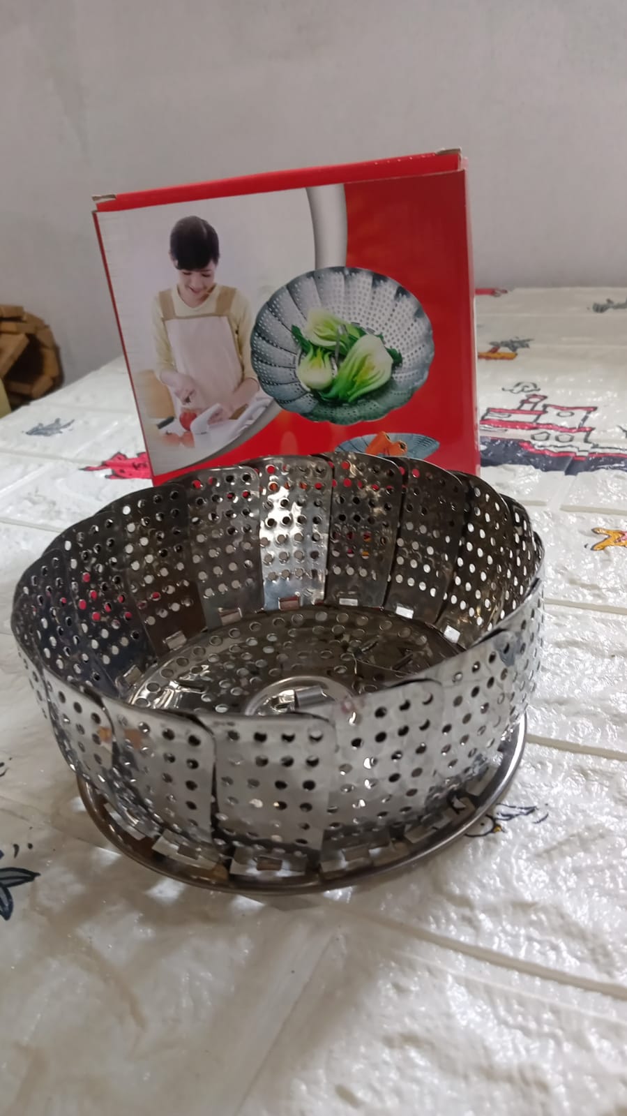 Unique Design Stainless-Steel Heaviest vegetable ,Cooking Foldable Steamer Basket for Kitchen Utensils/Dish Drying Rack/Plate Stand/ Basket - Springkart